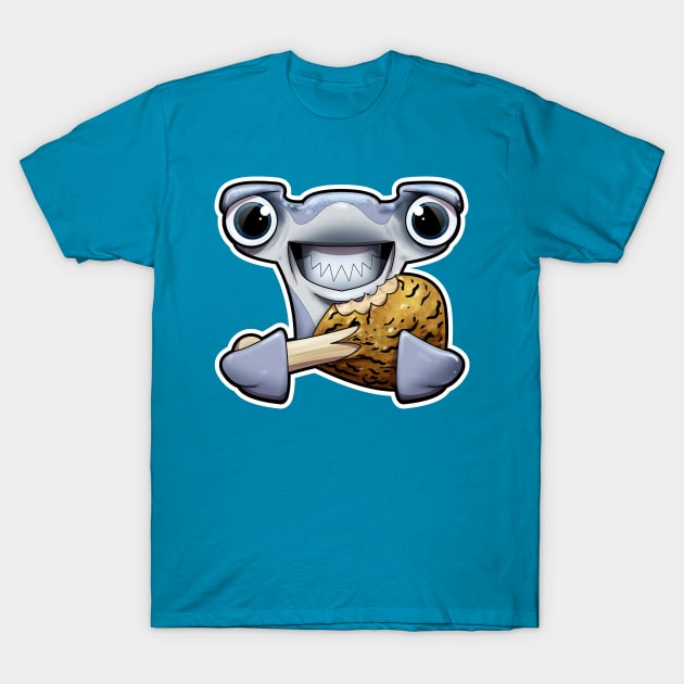 SNAX Hammerhead eating chicken T-Shirt by SilverBaX